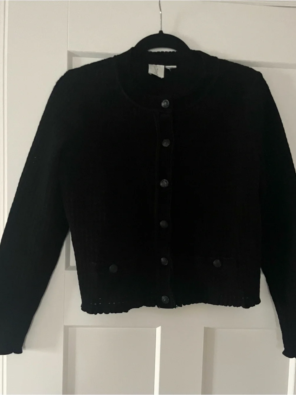 Joie Pointelle Knit Cropped Button Front Cardigan Size XS